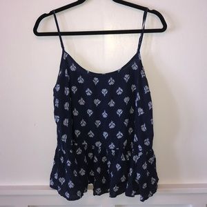 Navy patterned tank top